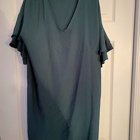 NWT Everly Emerald Ruffle Sleeve Dress sz M - Picture 2 of 4